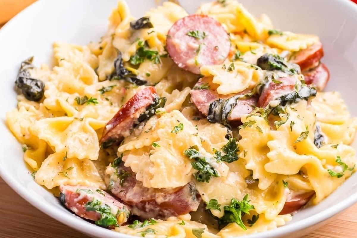 Simple Creamy Sausage Pasta Recipe With Kielbasa
