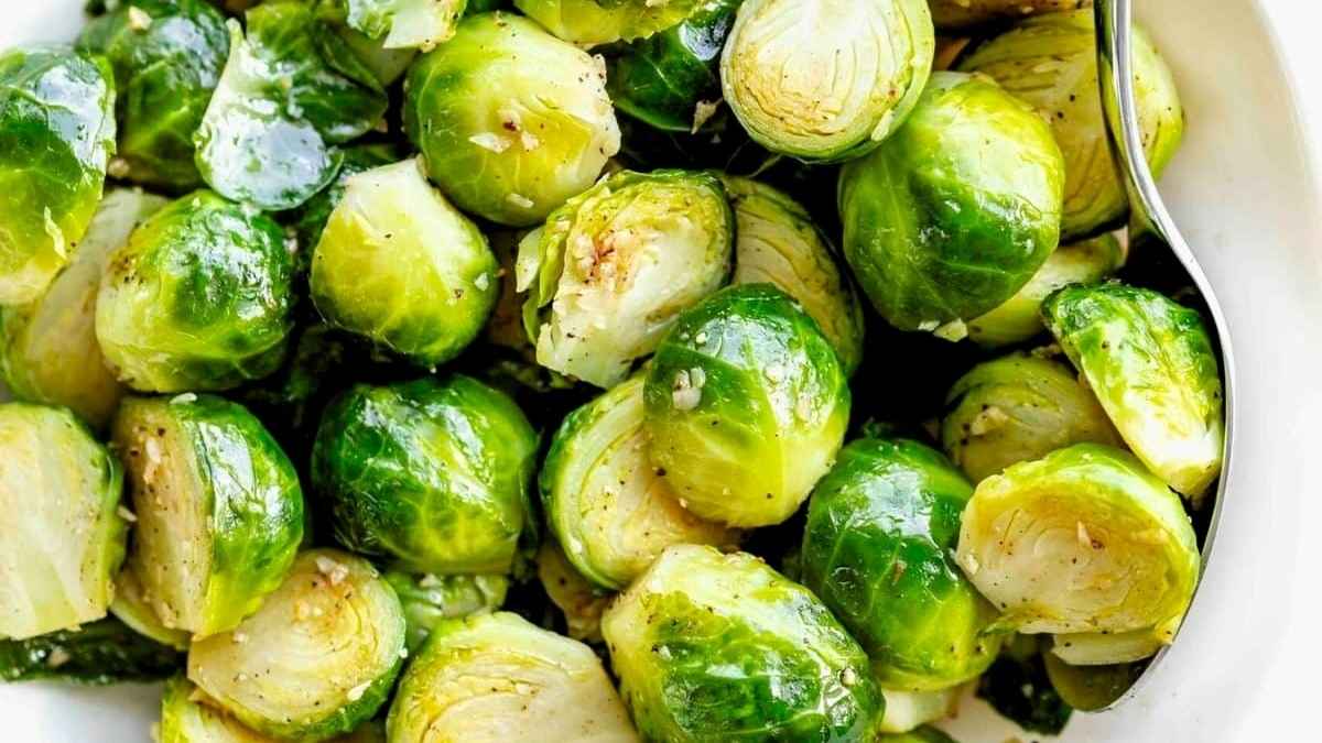 Simple Steamed Brussels Sprouts.