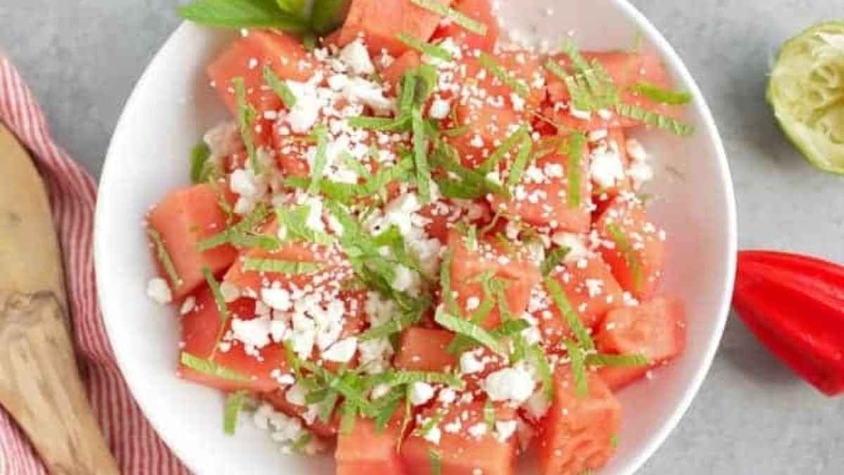 Skinny Watermelon Feta Salad.