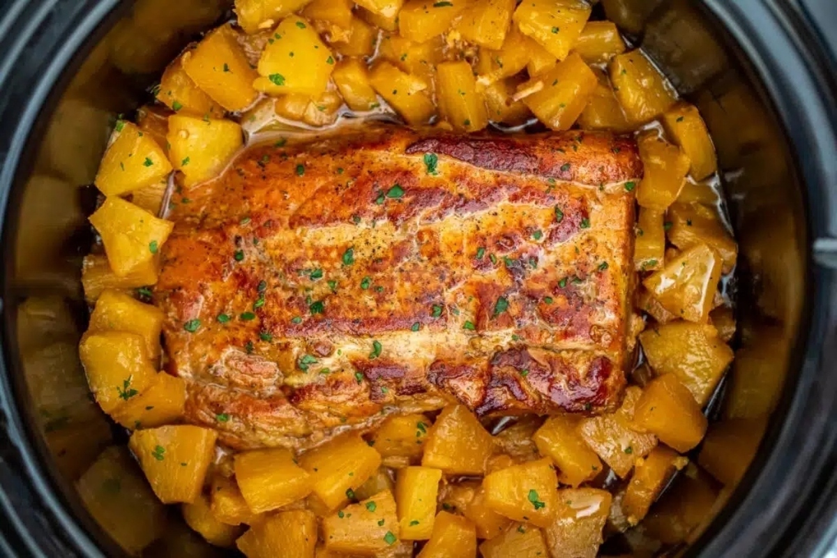 Slow Cooker Pork Loin Pineapple Recipe.