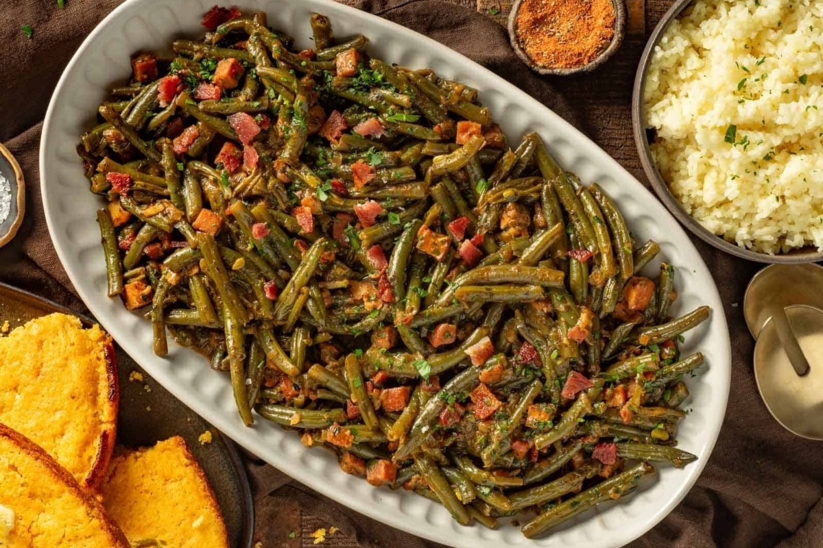 Cajun Smothered Green Beans.