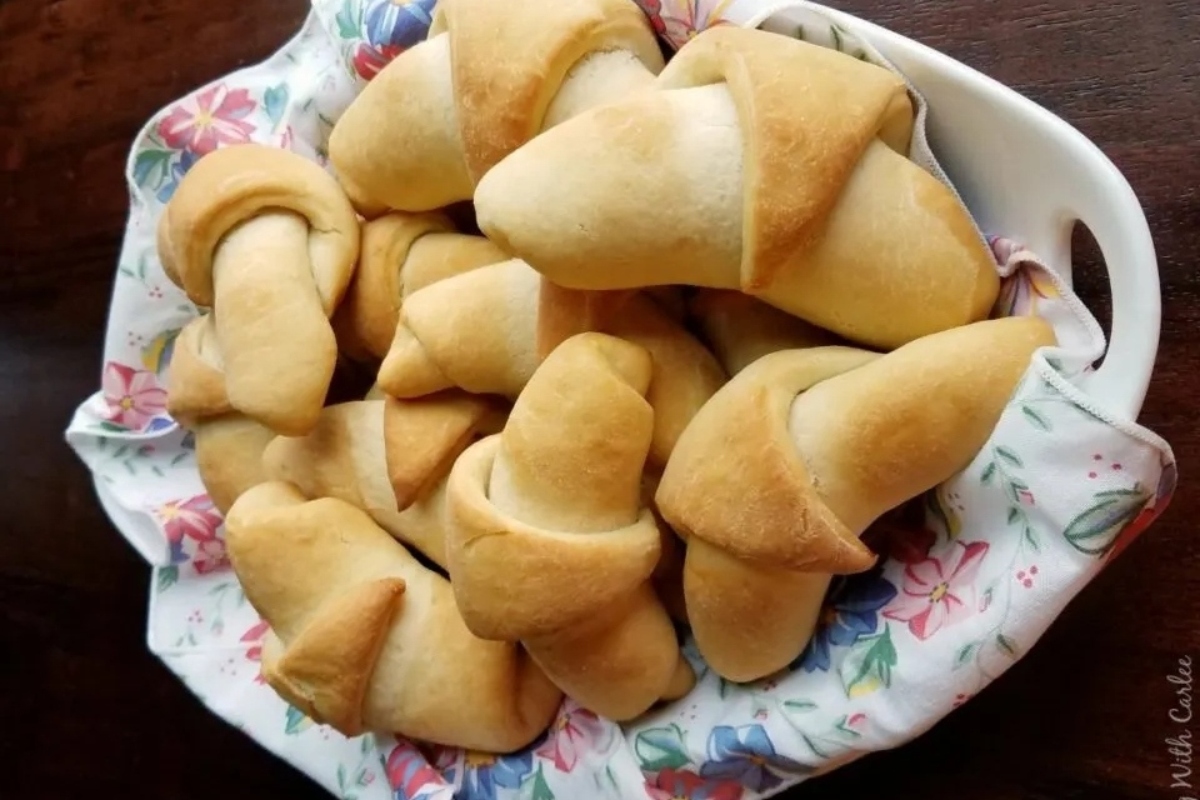 A basket of croissants.