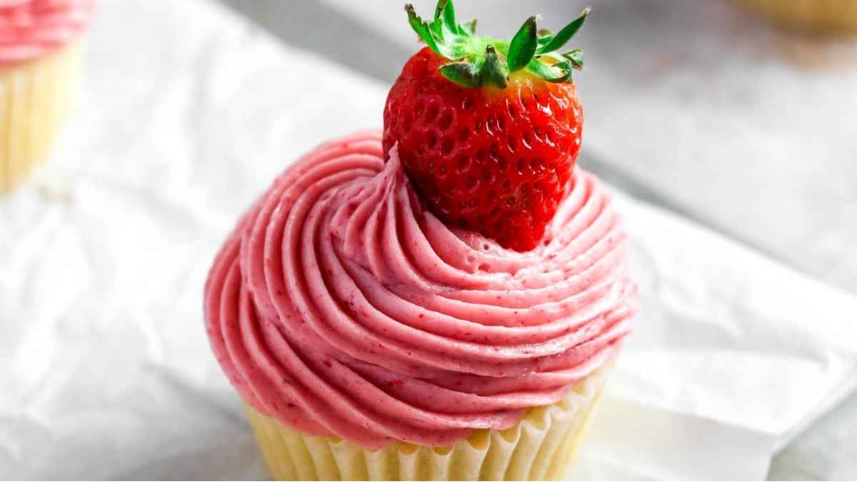 Strawberry Filled Cupcakes.