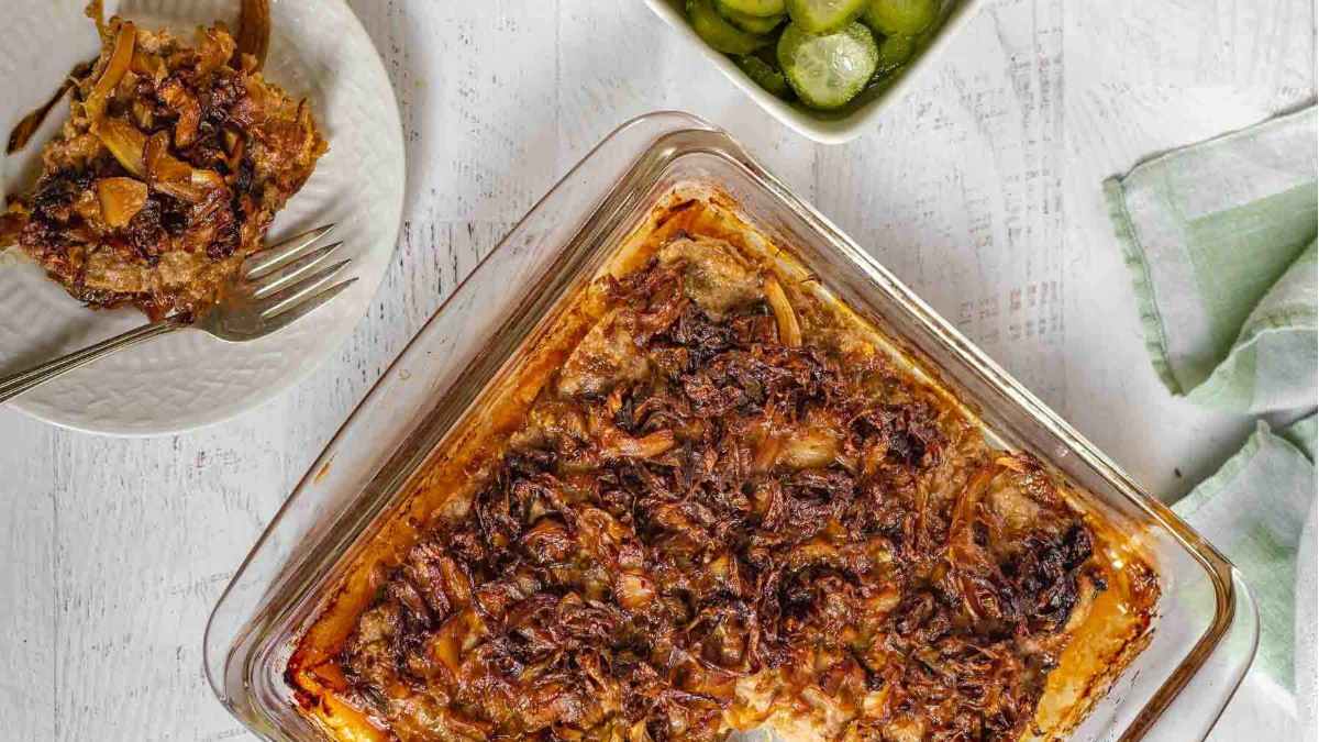 Swedish Meatloaf With Caramelized Cabbage.