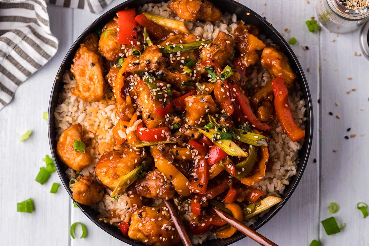 Sweet and Sour Chicken Thighs.