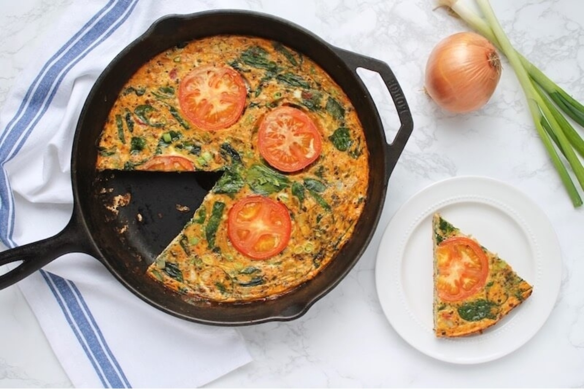 Tomato And Herb Vegetable Frittata.