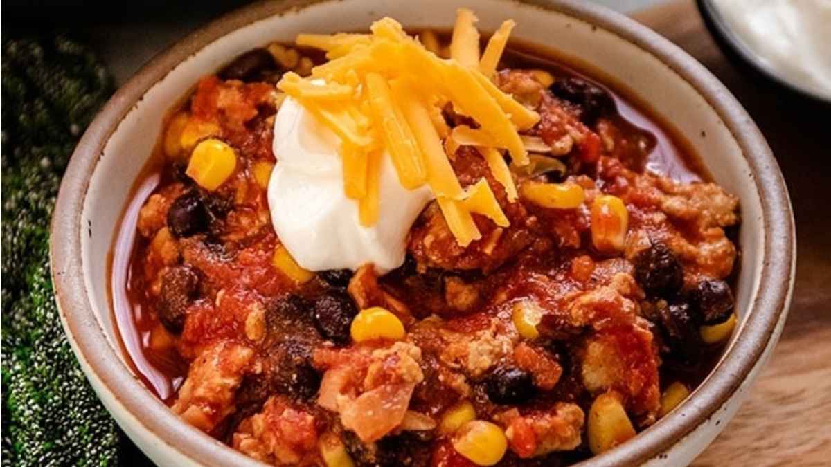 Turkey, Corn, And Black Bean Chili.