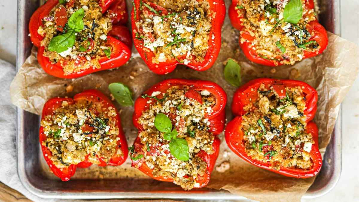 Turkey and Quinoa Stuffed Bell Pepper.