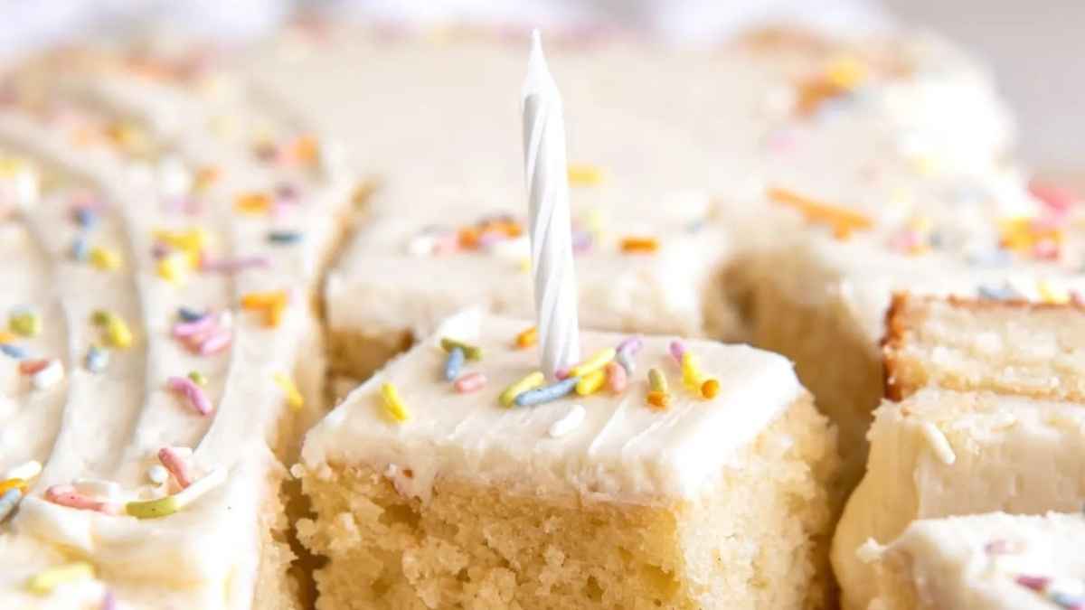 Vanilla Sheet Cake. 