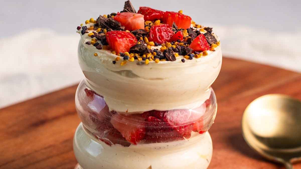 Whipped Honey Cottage Cheese Parfait.