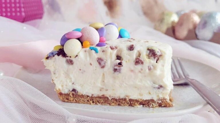 No-Bake Easter Cheesecake recipe by Whisking Wolf.