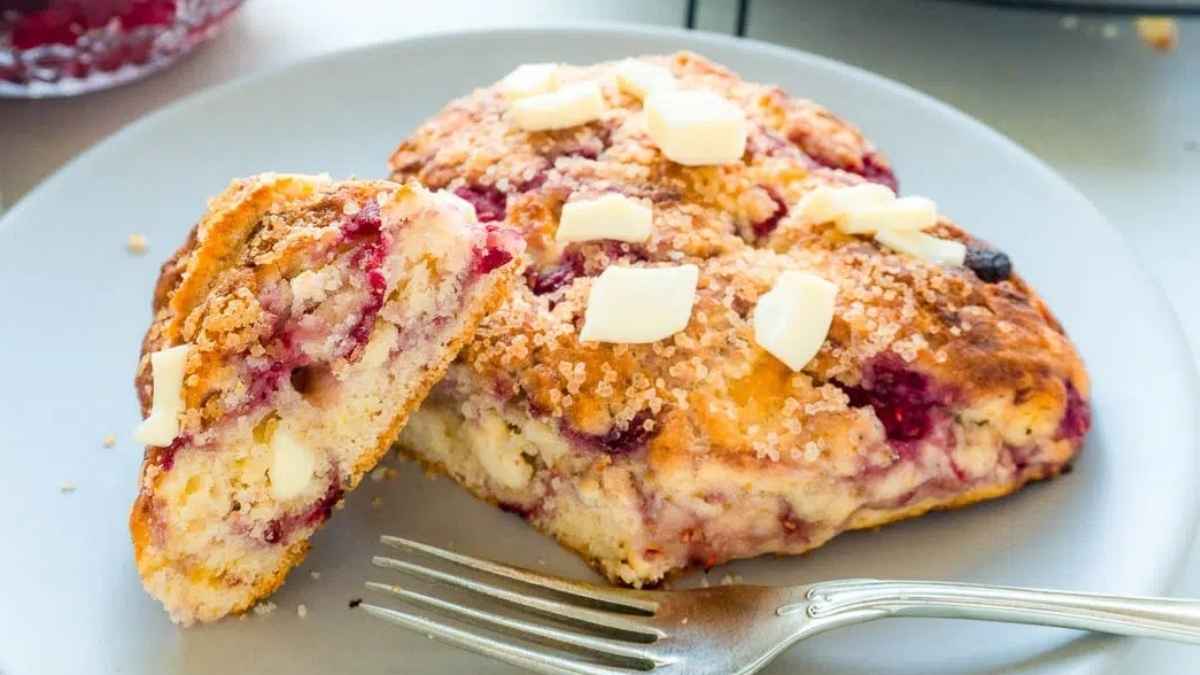 White Chocolate Raspberry Scones. 