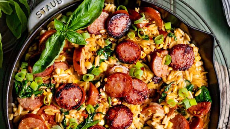 Creamy Cajun Orzo With Sausage (One Pan!).