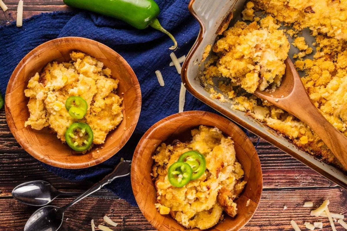 Cheddar Jalapeno Cornbread Pudding.