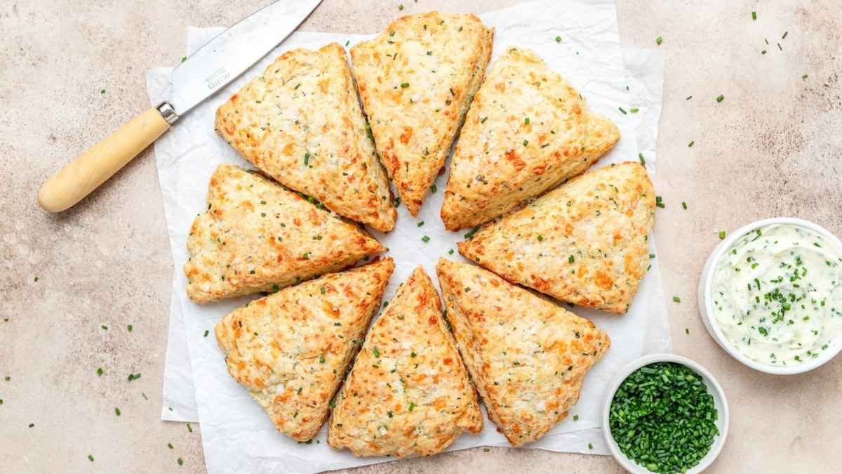 Cheddar Chive Scones. 