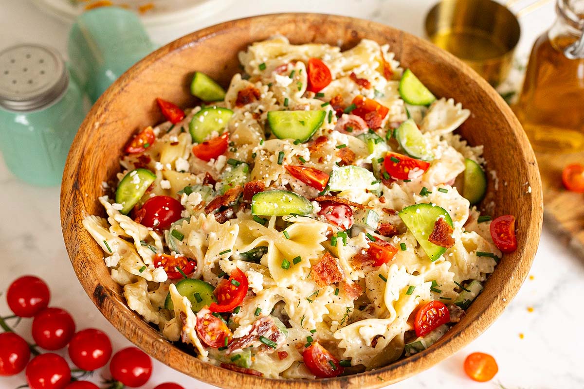 Creamy Cucumber Pasta Salad.