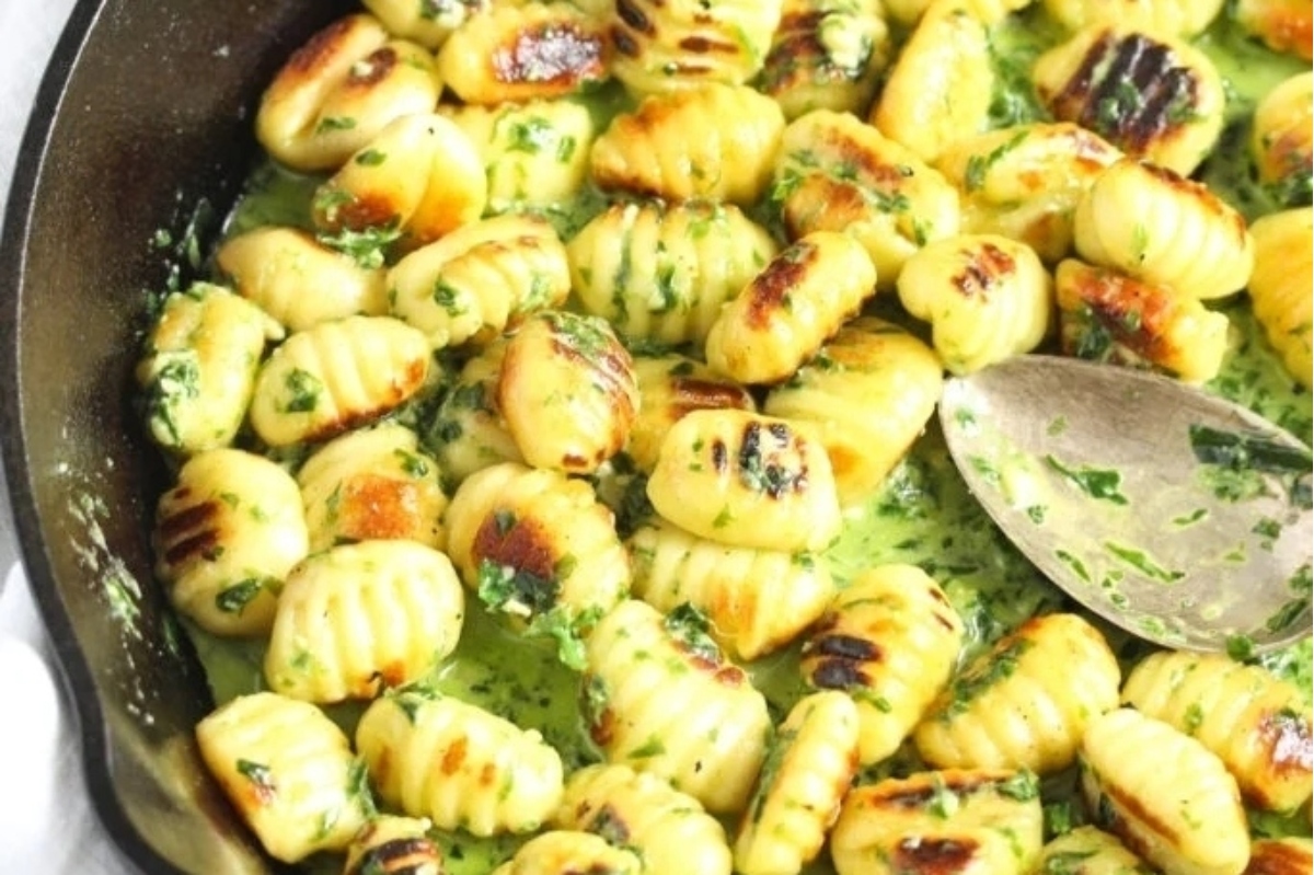 Creamy Pesto Gnocchi.
