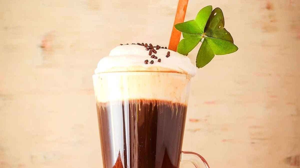 Easy Irish Coffee Cocktail.