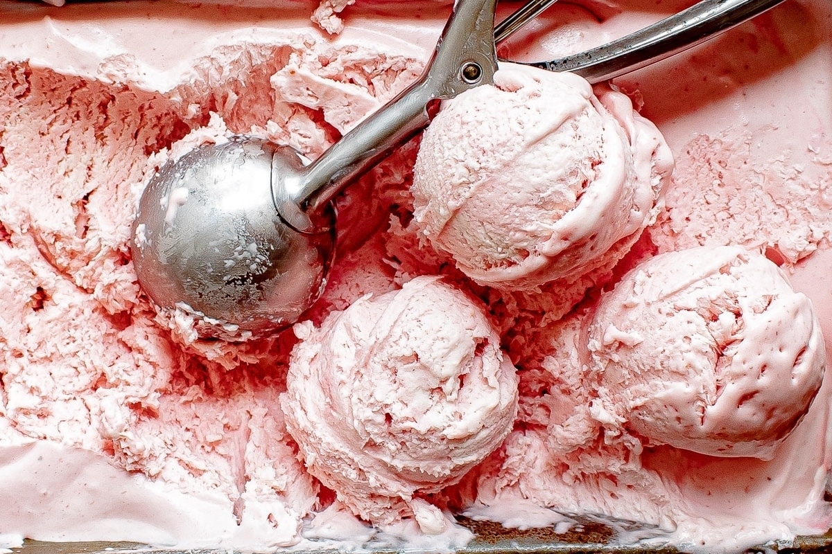 No-Churn Strawberry Ice Cream.