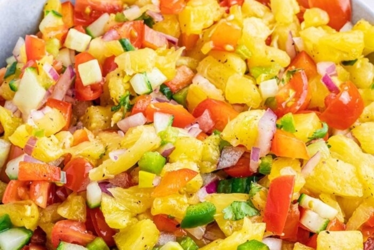 A close up of Pineapple Salsa.