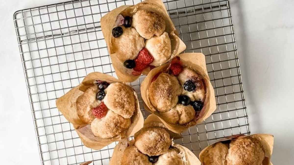 Red White and Blue Monkey Bread Muffins.