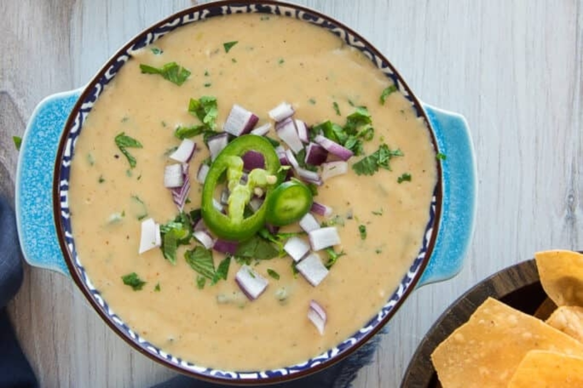 Roasted Poblano White Queso Dip.