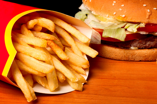 Burger and fries