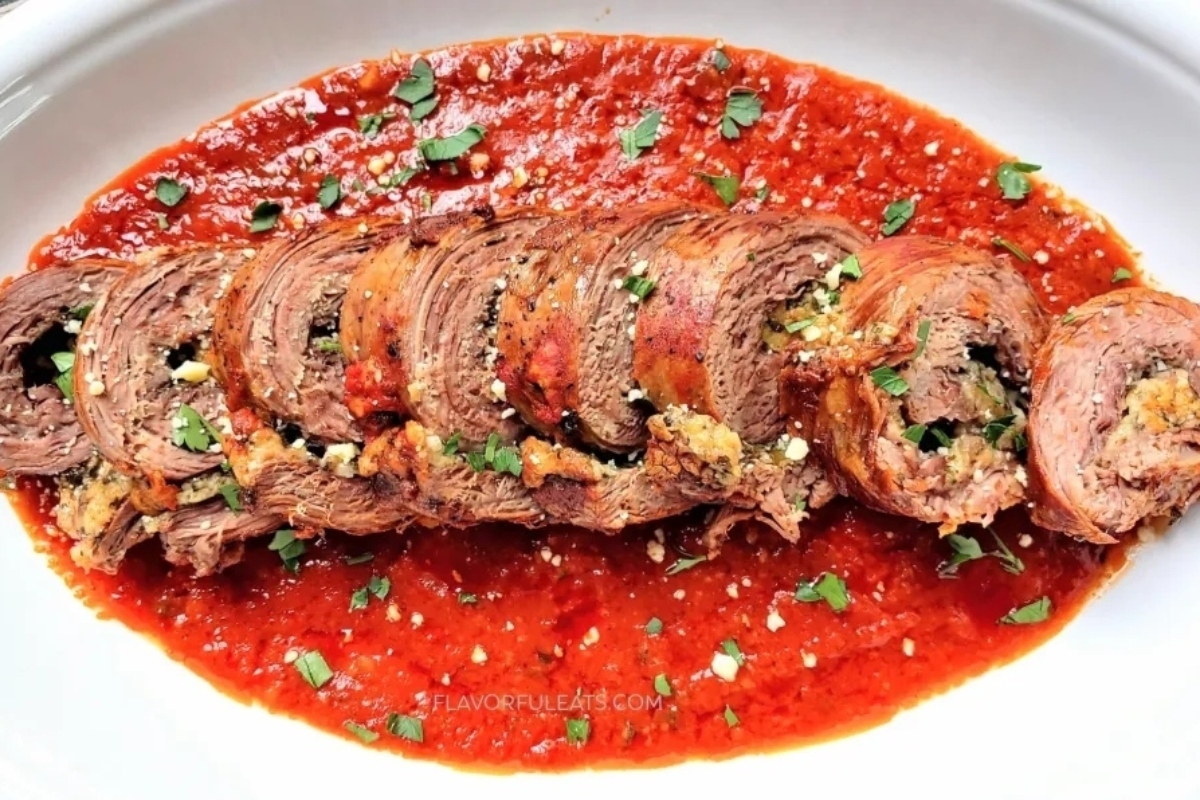 Slow Cooker Beef Braciole.