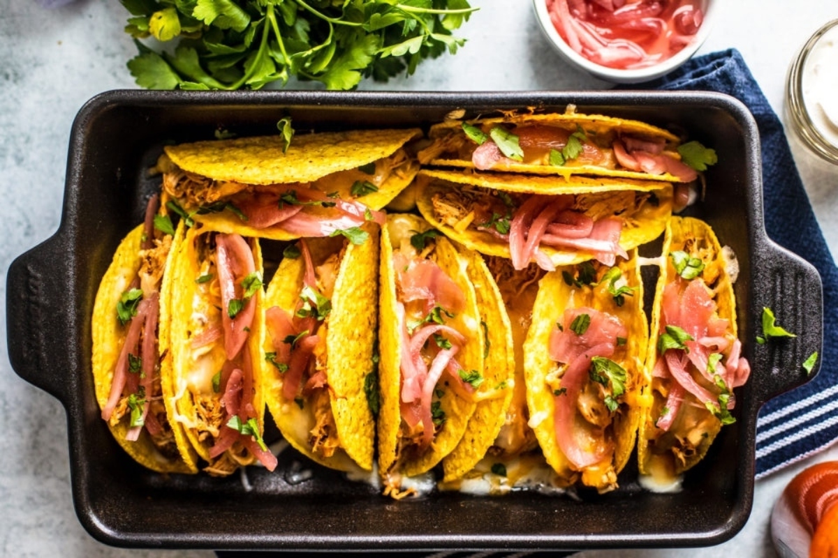 Slow Cooker Chicken Tacos.