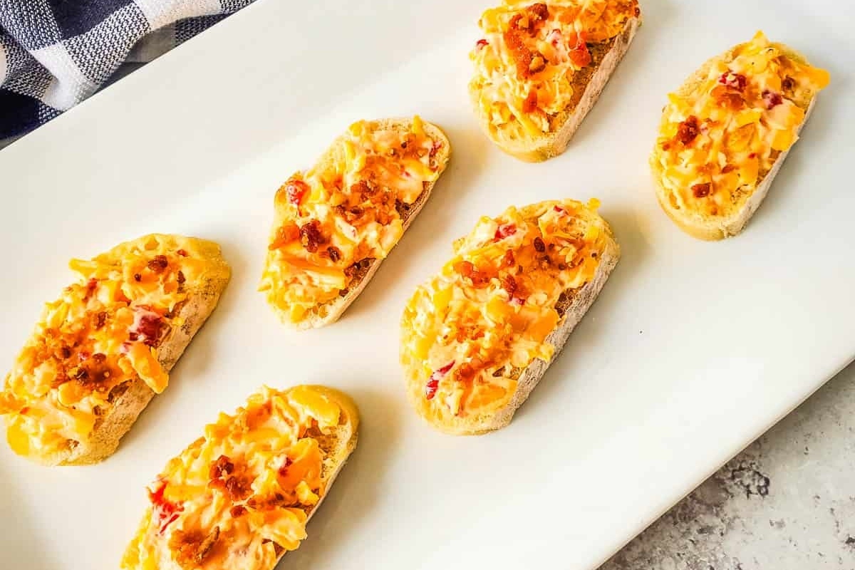 Tasty Pimento Cheese Crostini Recipe.