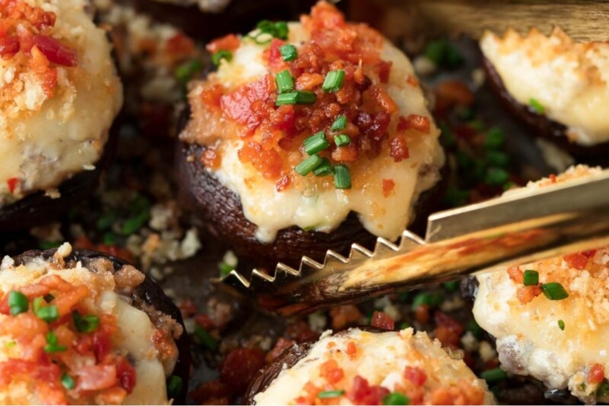 White Cheddar Stuffed Mushrooms.