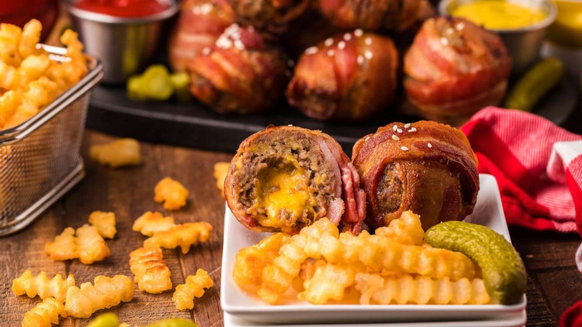 xoxoBella Air Fryer Bacon Wrapped Cheeseburger Bites