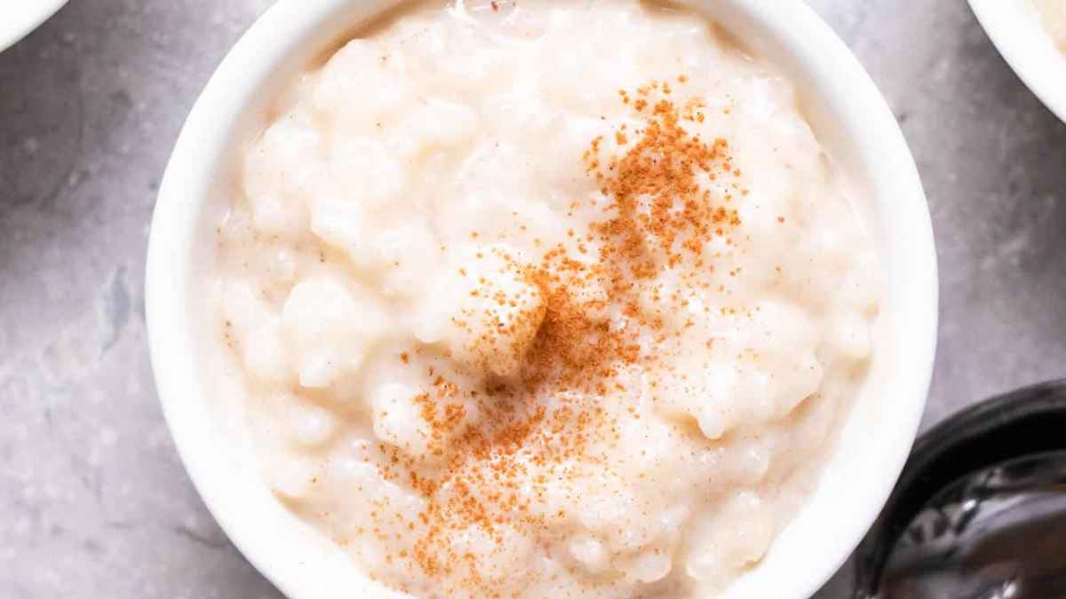 Almond Milk Rice Pudding. 