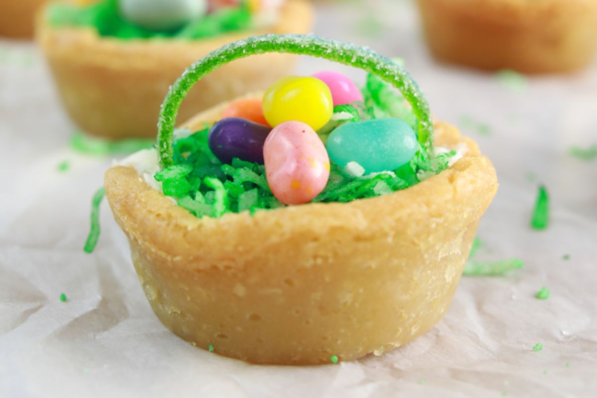 Air Fryer Easter Basket Cookie Cups