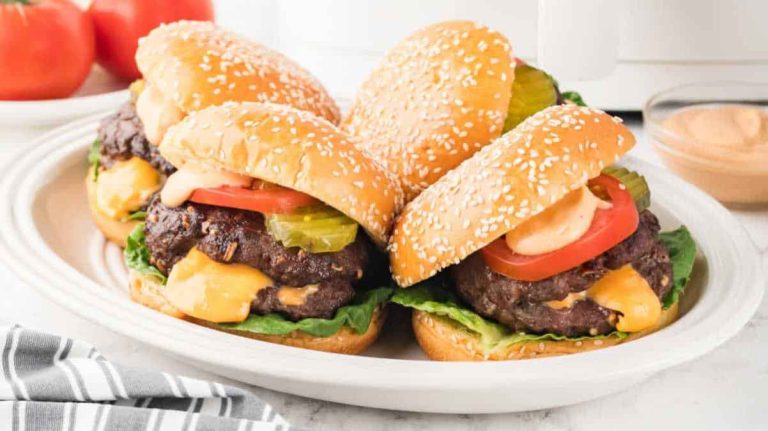 Air Fryer Juicy Lucy Burgers.