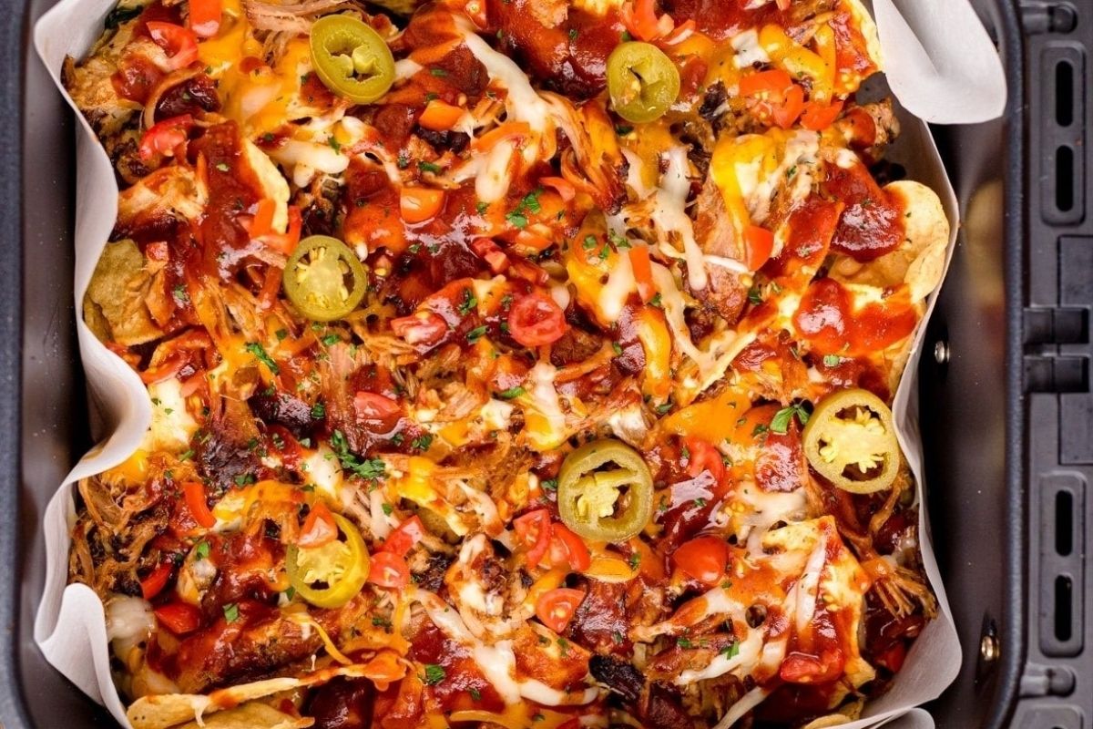 Air Fryer Pulled Pork Nachos