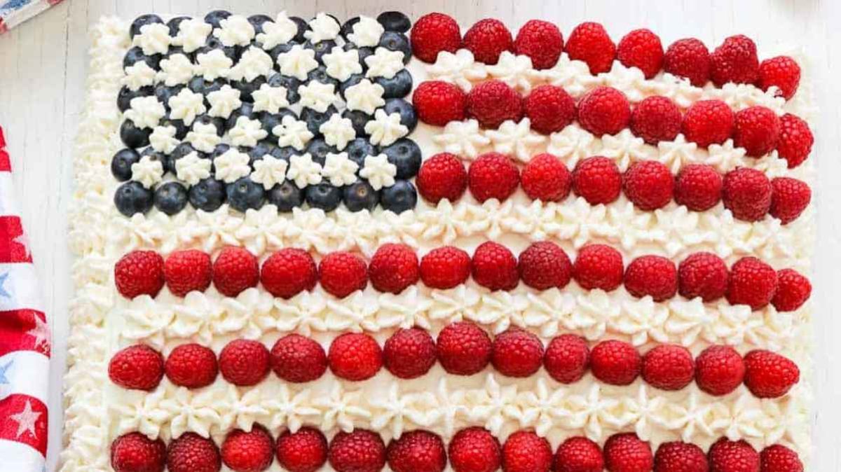 American Flag July 4Th Cake. 