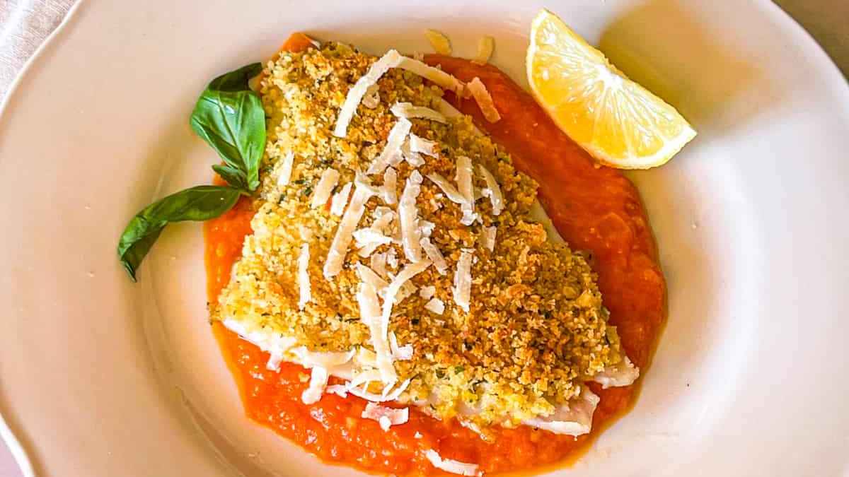 Baked Flounder Recipe With Parmesan Crust. 