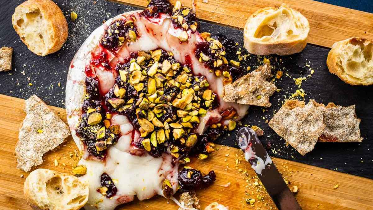 Baked Brie With Jam.