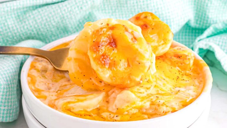 Baked Cheesy Scalloped Potatoes.