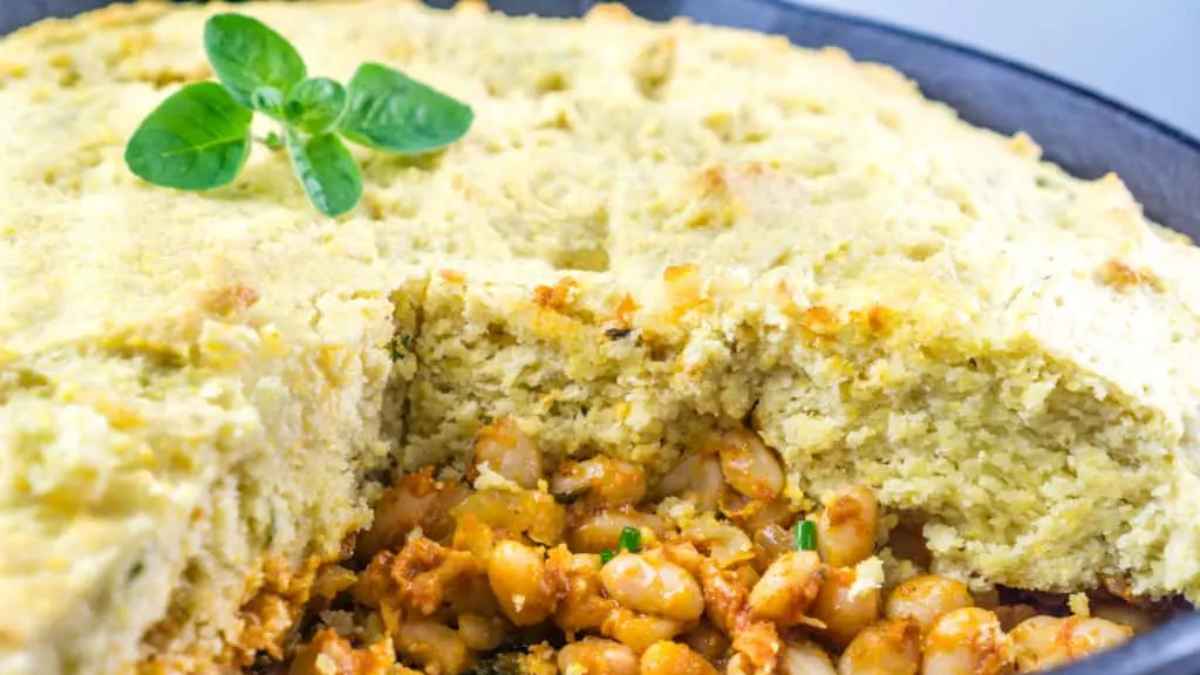 Baked Beans Cornbread Skillet Dinner.