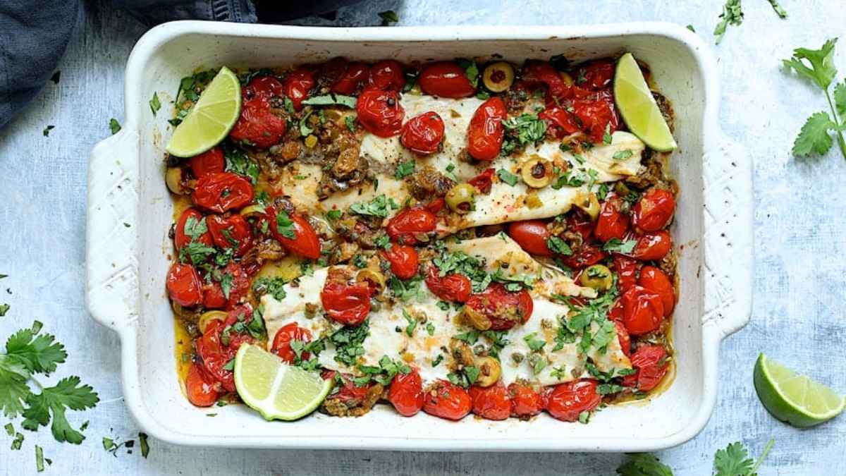 Baked Veracruz Fish.
