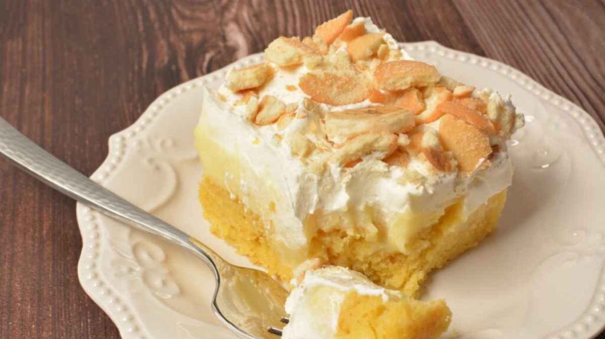 Banana Pudding Poke Cake.
