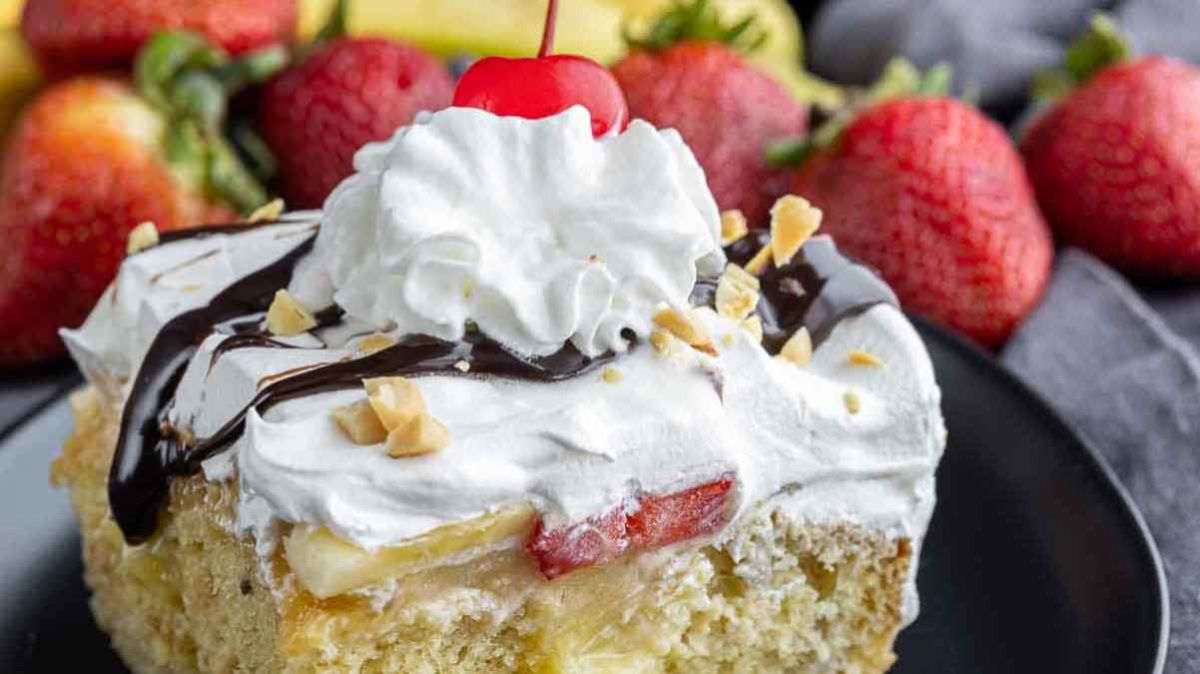 Banana Split Cake.