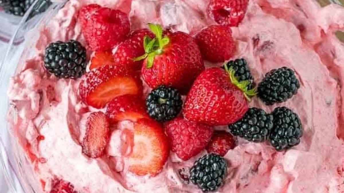 Berry Fluff Jello Salad. 