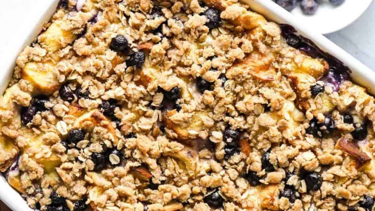Blueberry French Toast Casserole.