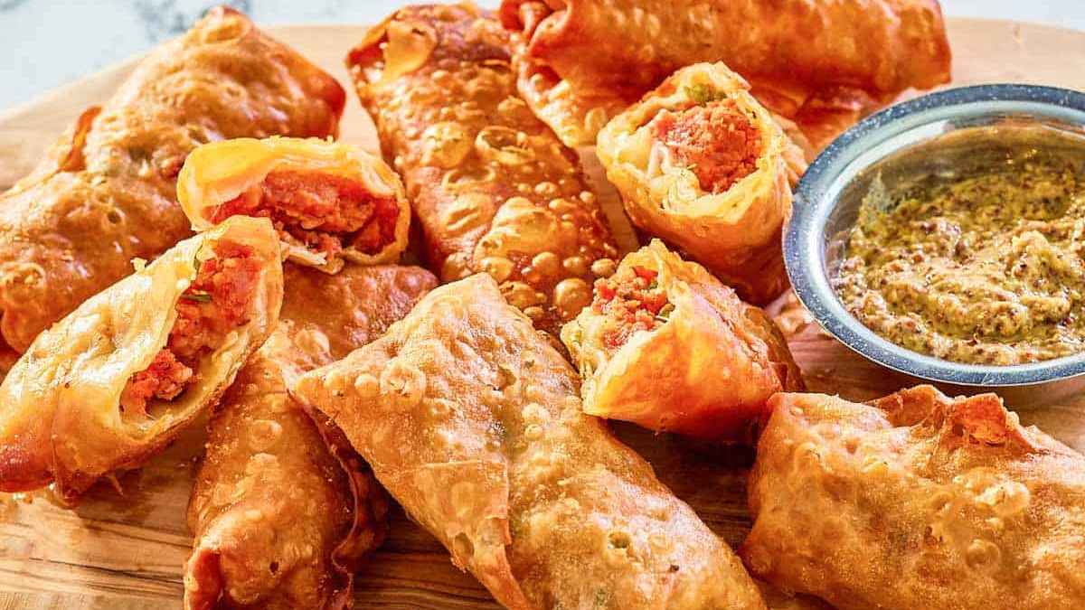 Boudin Egg Rolls. 