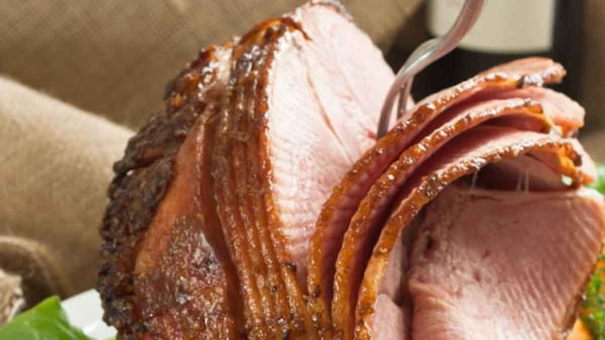 Bourbon Brown Sugar Glazed Ham.