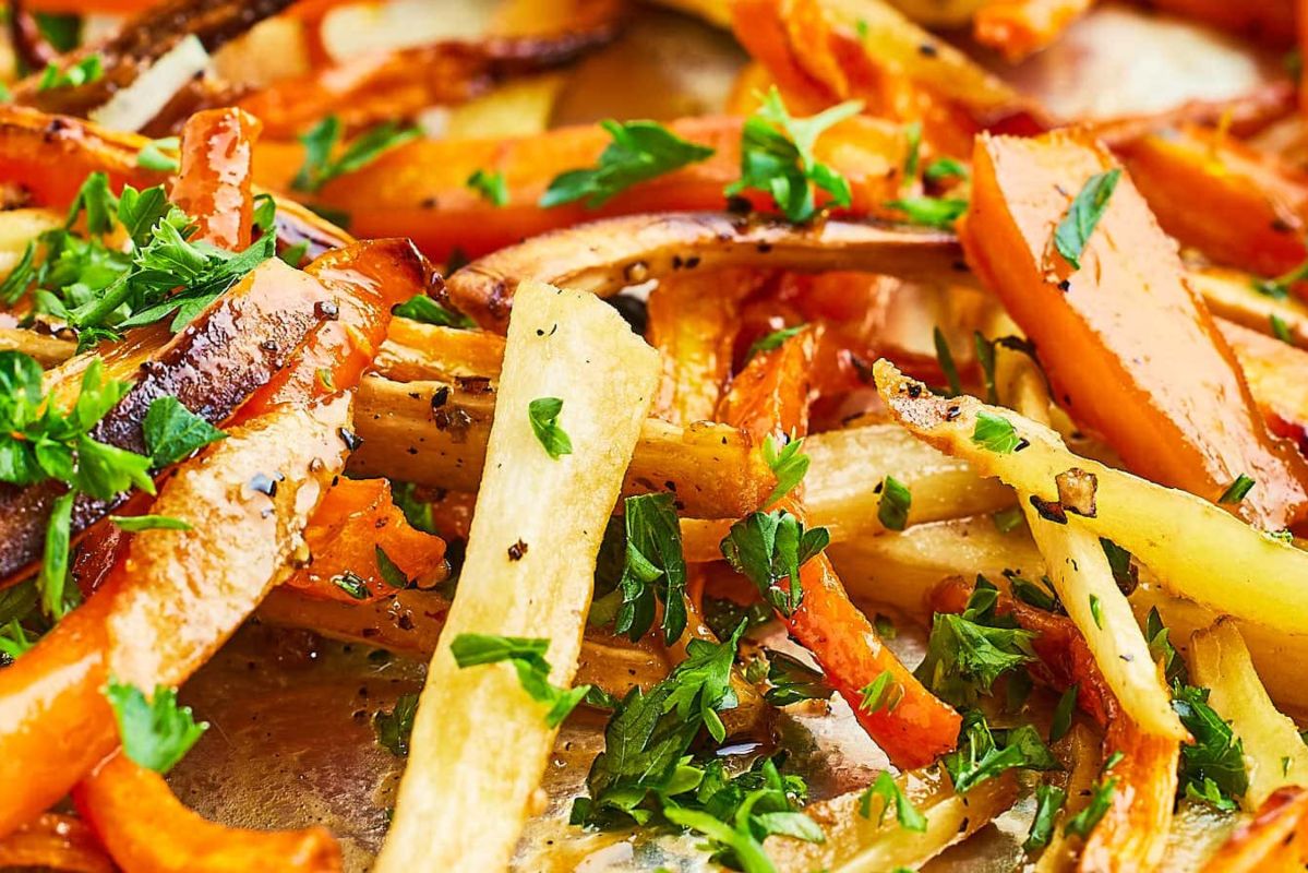 Bourbon Brown Sugar Roasted Carrots And Parsnips