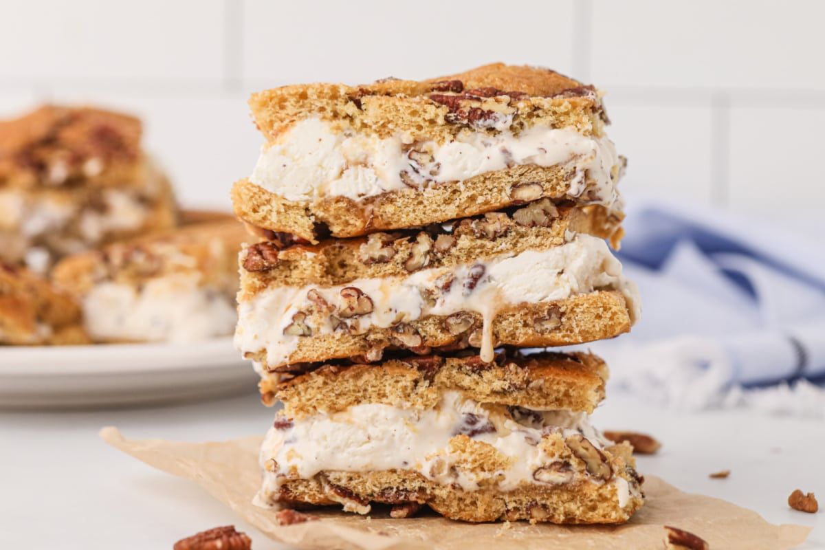 Butter Pecan Ice Cream Sandwiches